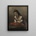 Młoda kobieta oparta na poduszce - Jean-Baptiste-Camille Corot — oprawiony obraz na ścianie