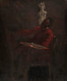 Carpeaux w czerwonym fraku malujący w swoim atelier - Jean-Baptiste Carpeaux — widok dzieła