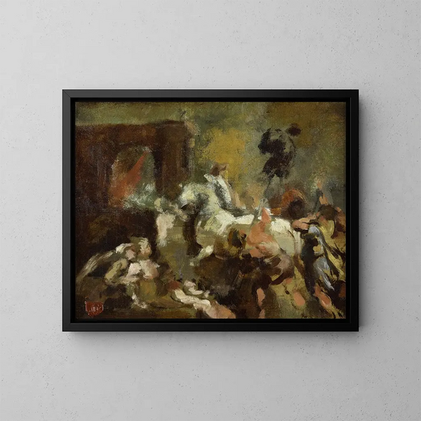 Wejście triumfalne Henryka IV w Paryżu według Rubensa - Jean-Baptiste Carpeaux — oprawiony obraz na ścianie