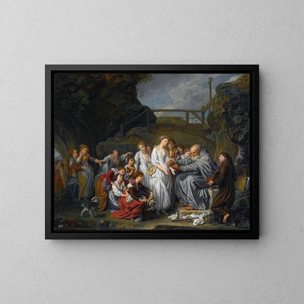 Le ermite - Jean-Baptiste Greuze — oprawiony obraz na ścianie