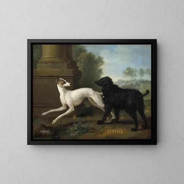 Misse i Luttine - Jean-Baptiste Oudry — oprawiony obraz na ścianie