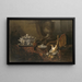 Martwa natura z martwą zwierzyną i srebrną półmiską na tureckim dywanie - Jean-Baptiste Oudry — oprawiony obraz na ścianie