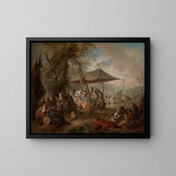 Radości życia żołnierzy - Jean-Baptiste Pater — oprawiony obraz na ścianie