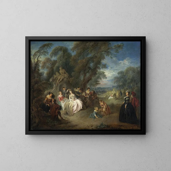 Festiwal na łonie natury - Jean-Baptiste Pater — oprawiony obraz na ścianie