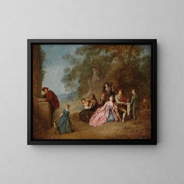 L'amour et le badinage - Jean-Baptiste Pater — oprawiony obraz na ścianie