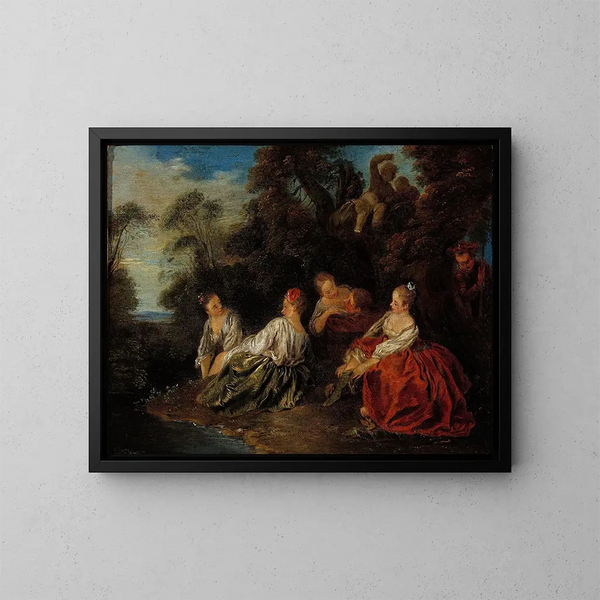 Les Plaisirs du bain - Jean-Baptiste Pater — oprawiony obraz na ścianie