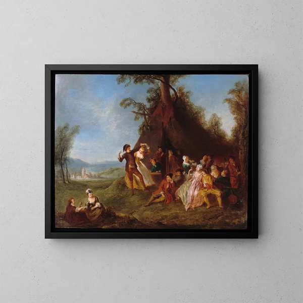 Radości żołnierzy - Jean-Baptiste Pater — oprawiony obraz na ścianie