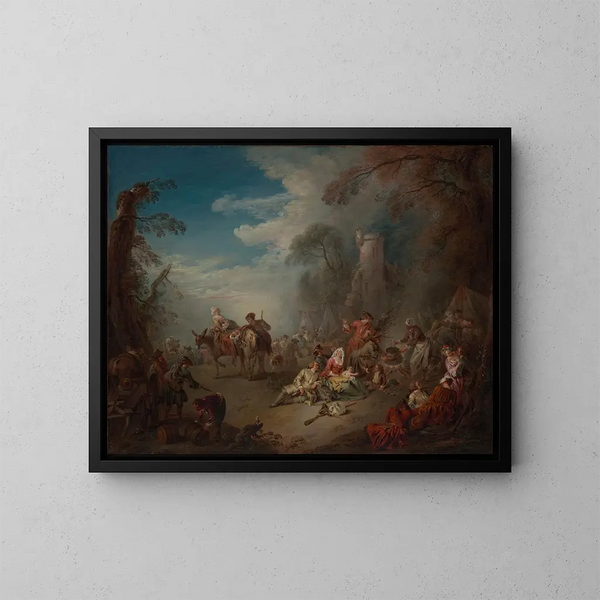 Troupes au repos - Jean-Baptiste Pater — oprawiony obraz na ścianie