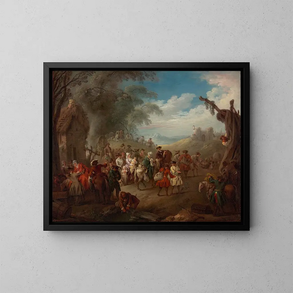 Troupes en marche - Jean-Baptiste Pater — oprawiony obraz na ścianie