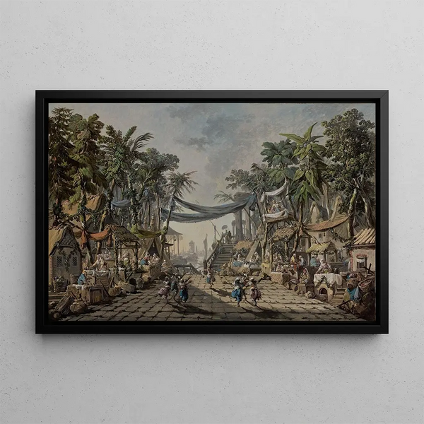 JeanBaptiste Pillement - Market Scene in an Imaginary Oriental Port.webp