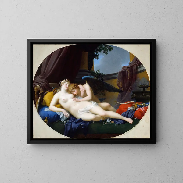 Cupidon i Psyché - Jean-Baptiste Regnault — oprawiony obraz na ścianie