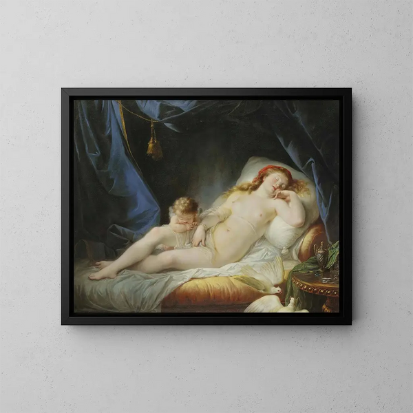 Uśpiona Wenus - Jean-Baptiste Regnault — oprawiony obraz na ścianie