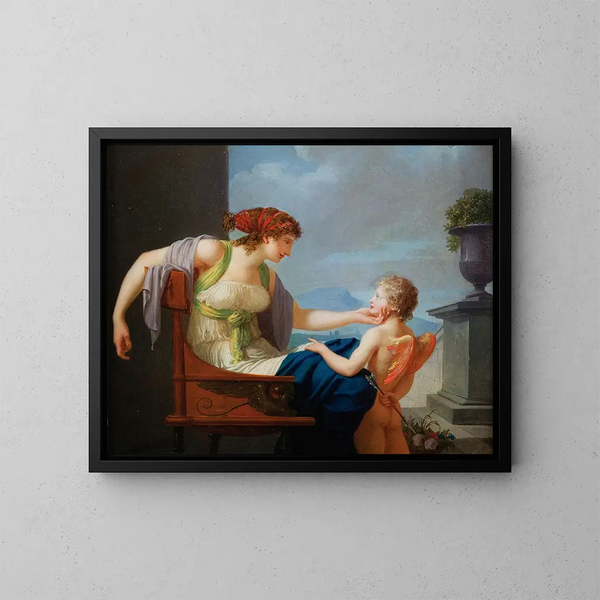 Wenus i Kupidyn - Jean-Baptiste Regnault — oprawiony obraz na ścianie