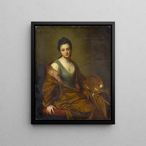 Portret Geneviève Blanchot jako alegoria malarstwa - Jean-Baptiste Santerre — oprawiony obraz na ścianie