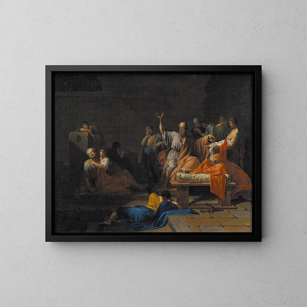Śmierć Sokratesa - Jean-François-Pierre Peyron — oprawiony obraz na ścianie