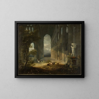 JeanFranois Depelchin - Fantastical ruins with a pastoral scene.webp