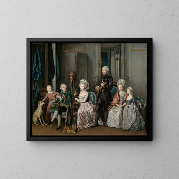 Portret rodziny Ludwika-Philippe'a d'Orléans, księcia Chartres - Jean-François Garneray — oprawiony obraz na ścianie