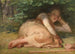 Bergère dormant à l'ombre d'un buisson de chênes - Jean-François Millet — widok dzieła