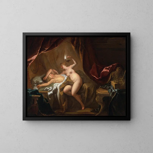 Cupidon i Psyche - Jean-François de Troy — oprawiony obraz na ścianie