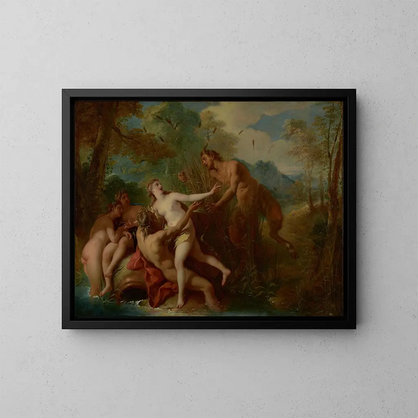 Pan i Syrinx - Jean-François de Troy — oprawiony obraz na ścianie