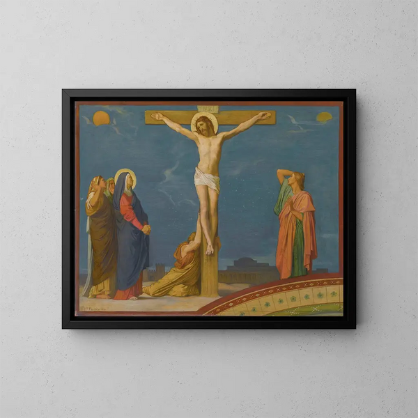 Śmierć Jezusa Chrystusa na Kalwarii - Jean-Hippolyte Flandrin — oprawiony obraz na ścianie