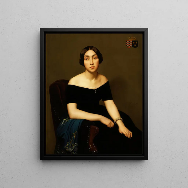 Madame Louis Antoine de Cambourg - Jean-Hippolyte Flandrin — oprawiony obraz na ścianie