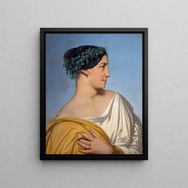 Tête de femme - Jean-Hippolyte Flandrin — oprawiony obraz na ścianie