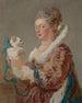 Kobieta z psem - Jean-Honoré Fragonard — widok dzieła