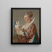 Kobieta z psem - Jean-Honoré Fragonard — oprawiony obraz na ścianie