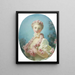 Młoda blondynka z girlandą róż na szyi - Jean-Honoré Fragonard — oprawiony obraz na ścianie