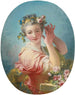 Młoda kobieta ozdabiająca swoją pudrowaną fryzurę bukietem róż - Jean-Honoré Fragonard — widok dzieła