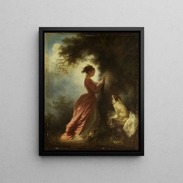 Le Chiffre d'amour The Souvenir - Jean-Honoré Fragonard — oprawiony obraz na ścianie