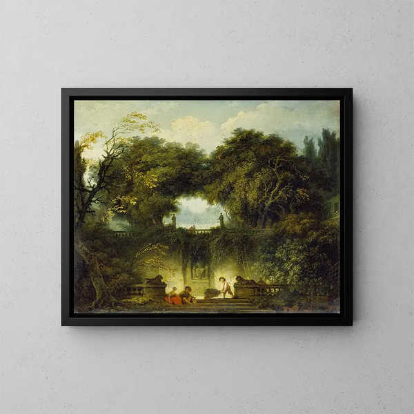 Mały park - Jean-Honoré Fragonard — oprawiony obraz na ścianie