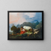 pejzażu wiejskiego z pasterzem i pasterką odpoczywającymi - Jean-Honoré Fragonard — oprawiony obraz na ścianie