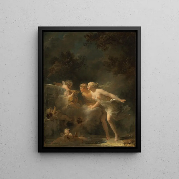 La Fontaine de l'amour - Jean-Honoré Fragonard — oprawiony obraz na ścianie
