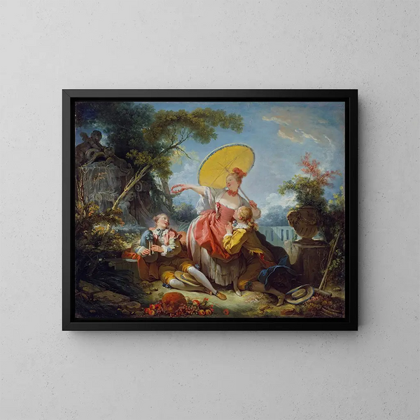 Konkurs muzyczny - Jean-Honoré Fragonard — oprawiony obraz na ścianie