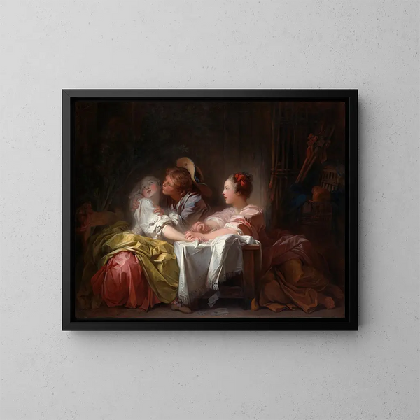 Le Baiser volé - Jean-Honoré Fragonard — oprawiony obraz na ścianie