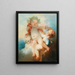 Trzy putti ozdobione kwiatami - Jean-Honoré Fragonard — oprawiony obraz na ścianie