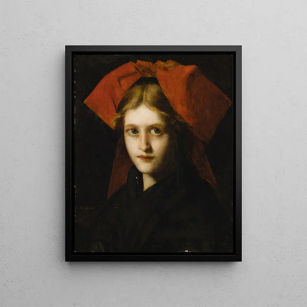 Młoda kobieta z Alzacji - Jean-Jacques Henner — oprawiony obraz na ścianie