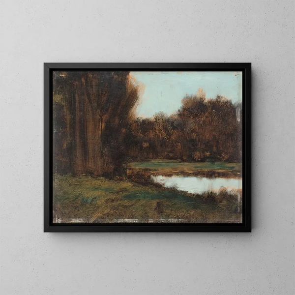 Krajobraz Alzacji z stawem - Jean-Jacques Henner — oprawiony obraz na ścianie