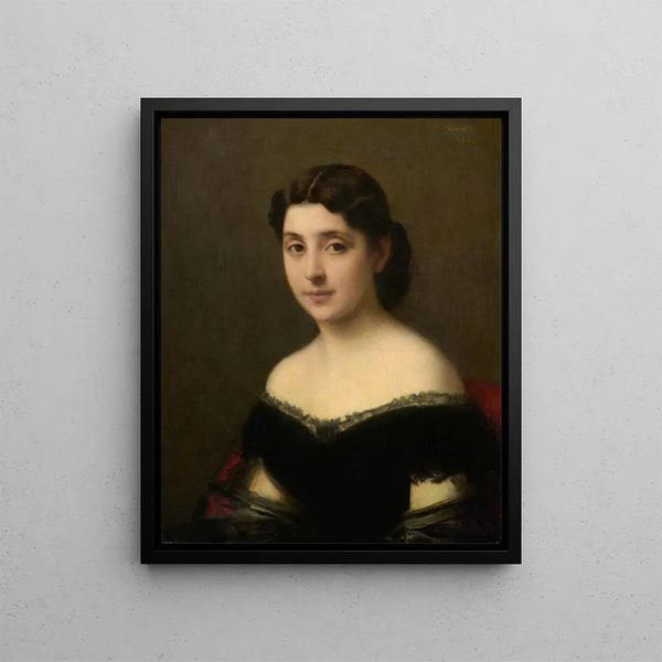 Portret kobiety - Jean-Jacques Henner — oprawiony obraz na ścianie