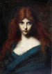 Portret młodej dziewczyny z rudymi włosami - Jean-Jacques Henner — widok dzieła