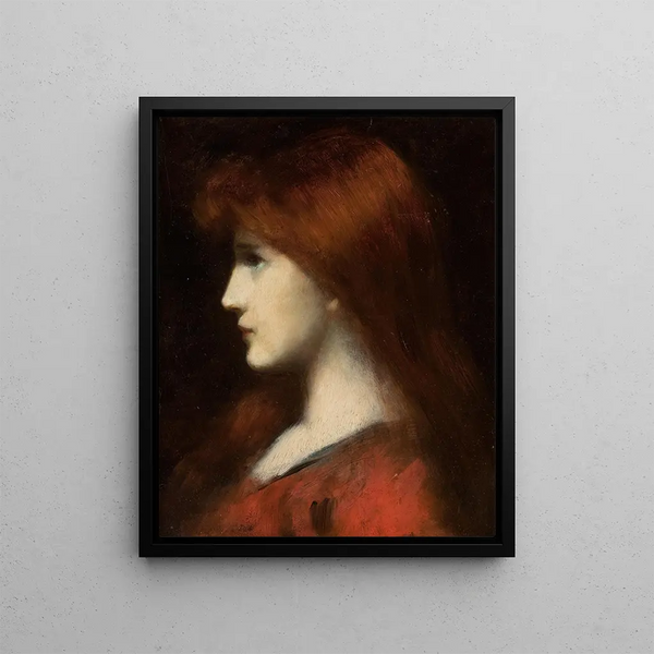 Kobieta ruda z profilu - Jean-Jacques Henner — oprawiony obraz na ścianie