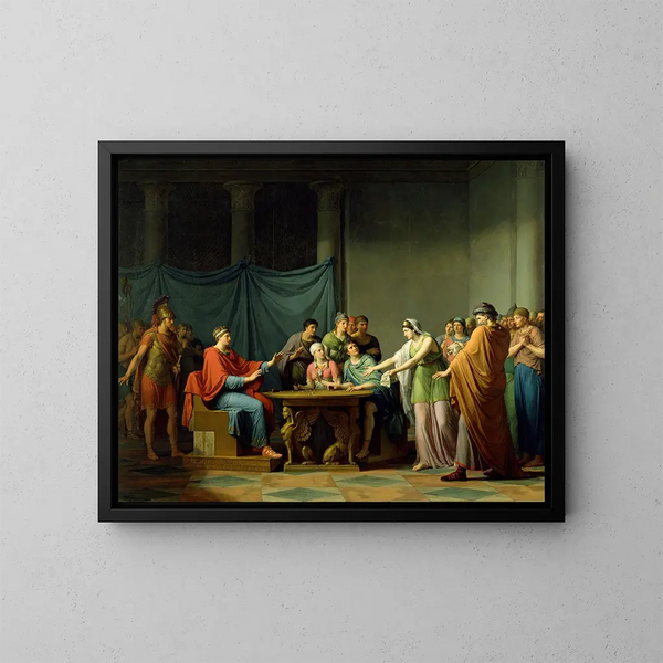 Bérénice obwiniająca Ptolemeusza - Jean-Joseph Taillasson — oprawiony obraz na ścianie