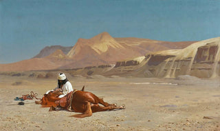JeanLon Grme - Rider and His Steed In The Desert.webp