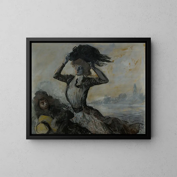 Odlot od wichury - Jean-Louis Forain — oprawiony obraz na ścianie