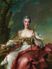 Madame Bergeret de Frouville jako Diana - Jean-Marc Nattier — widok dzieła