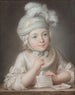 Portret dziecka przy zamku z kart - Jean-Martial Frédou — widok dzieła