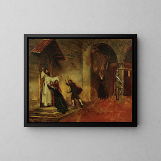 Le Feu - Jean-Paul Laurens — oprawiony obraz na ścianie