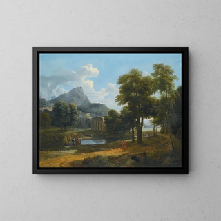 JeanVictor Bertin - A Mountainous Landscape With A View Of Pheneos And The Temple Of Minerva Caphyes.webp
